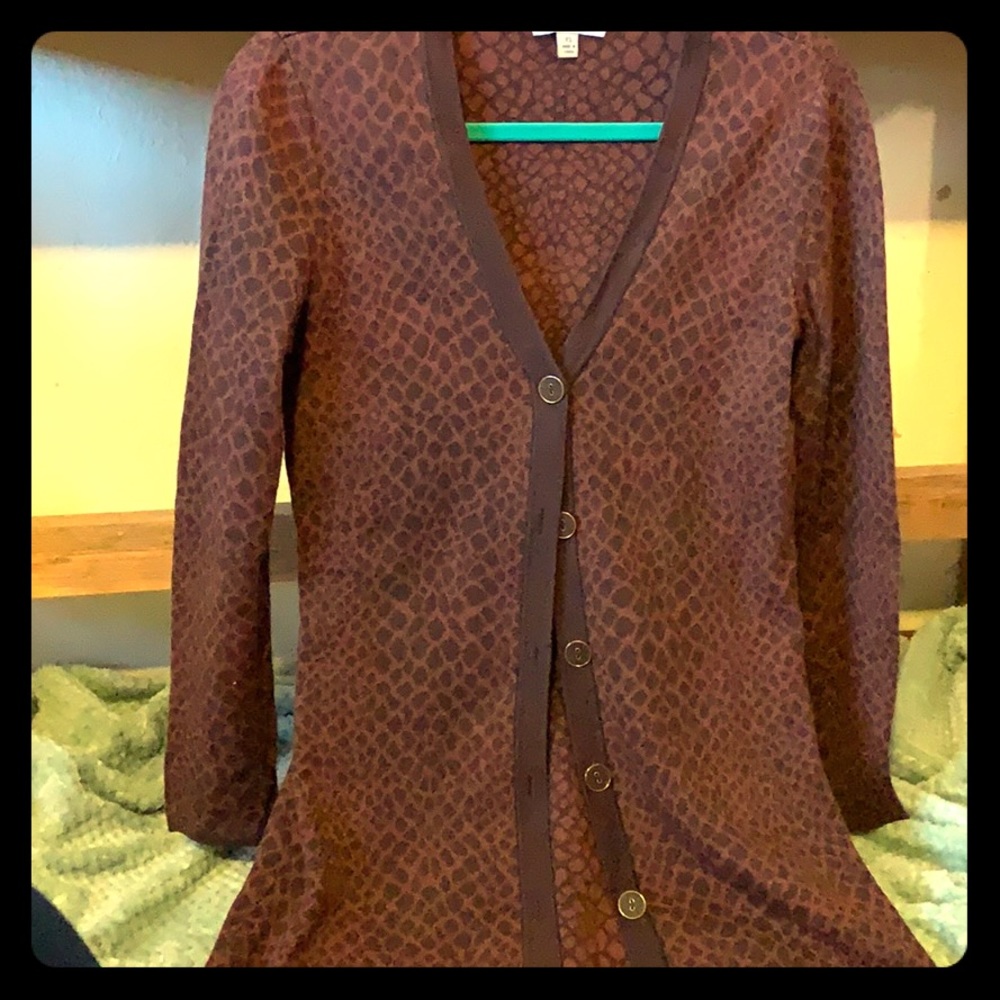 Long, heavy cheetah cardigan